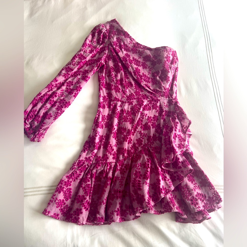 La Maison Talulah Pink Floral Mini Dress. Size Small